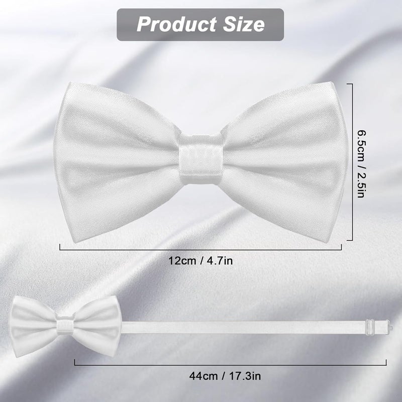 WOXVM Men's Bow Ties Solid Color Pre-Tied Bow Tie Satin Formal Tuxedo Bowtie Adjustable Neck Bowtie for Men Wedding Party - Image 3